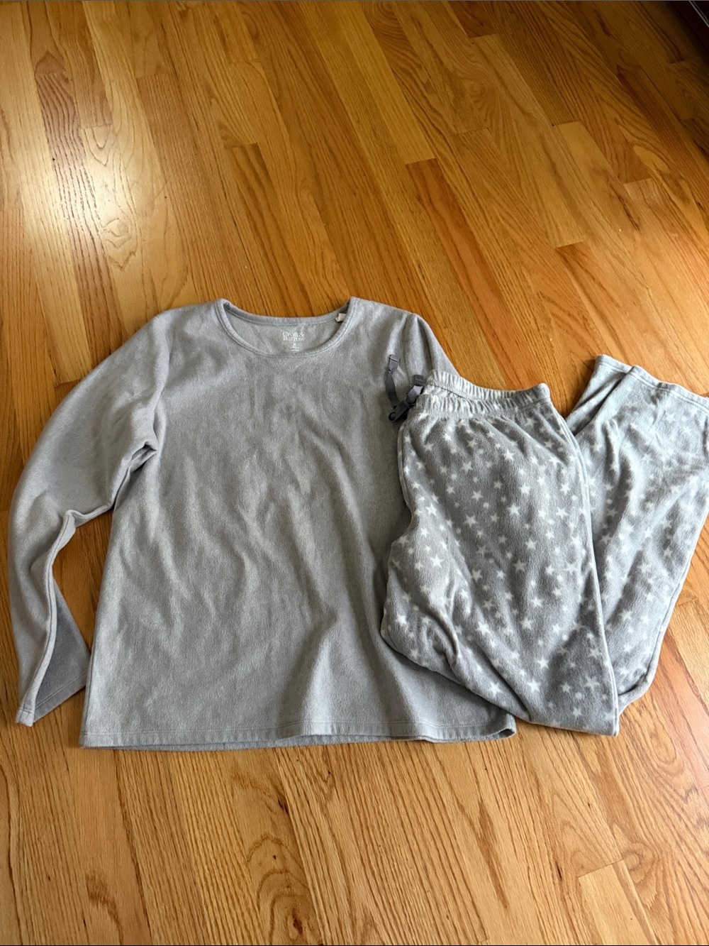 croft & barrow Light Gray Star-Print Pajama Set